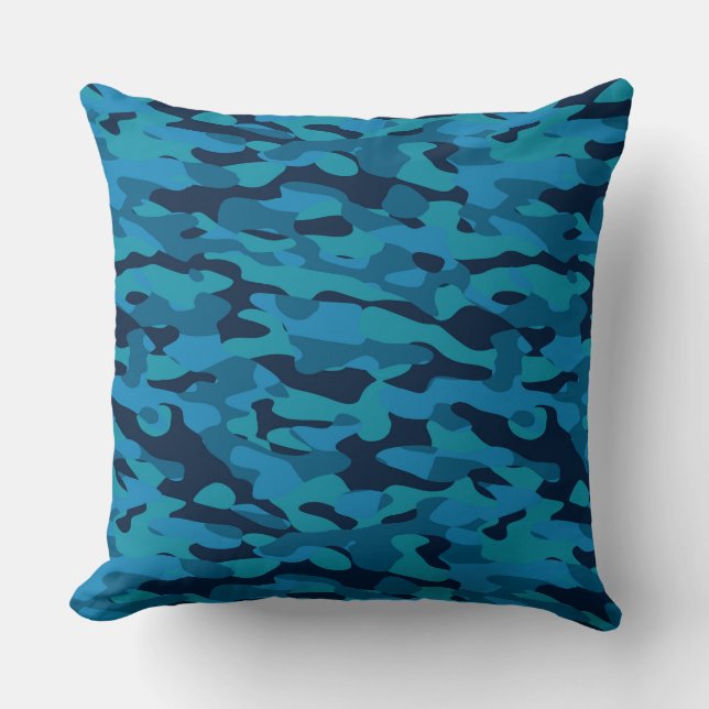 Almofada sea blue, midnight blue, teal blue, and blue camo (Frente)