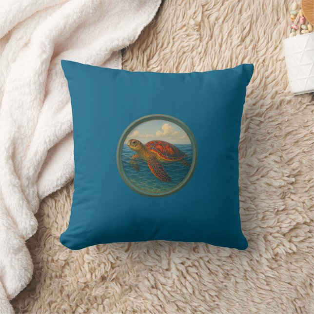 Almofada Sea Turtle Ocean Blue Pillows (Cobertor)