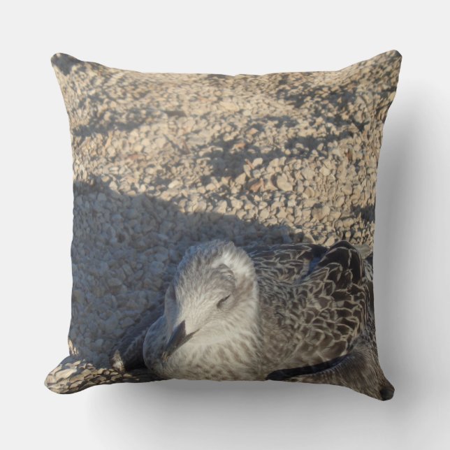 Almofada Seagull Aproveitando A Fotografia Do Verão Do Sol (Frente)