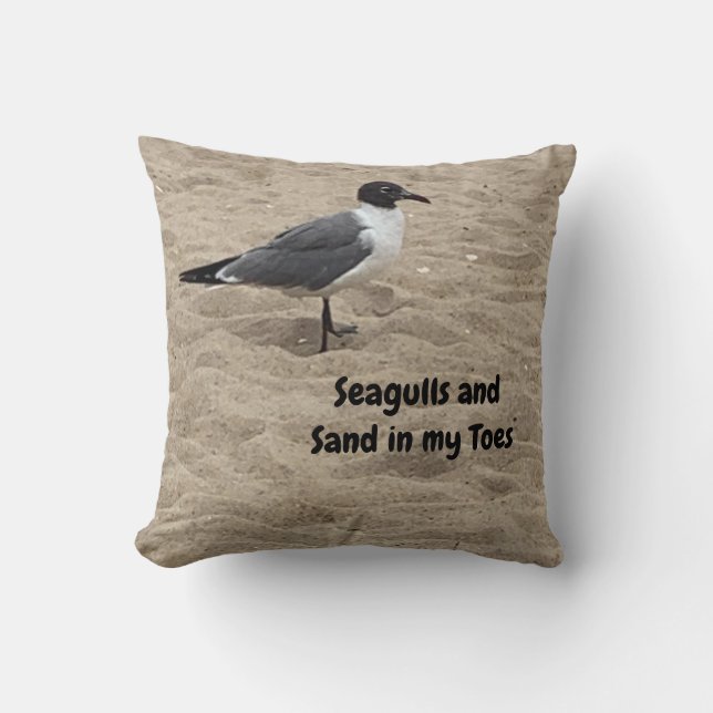 Almofada Seagull, Beach Sand, Beach Life, Beach Scene (Frente)