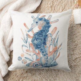 Almofada Seahorse shell under the sea Blue Birthday For Kid