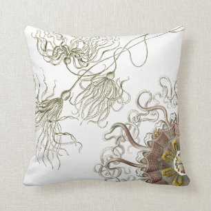 Almofada Sealife do vintage de Haeckel