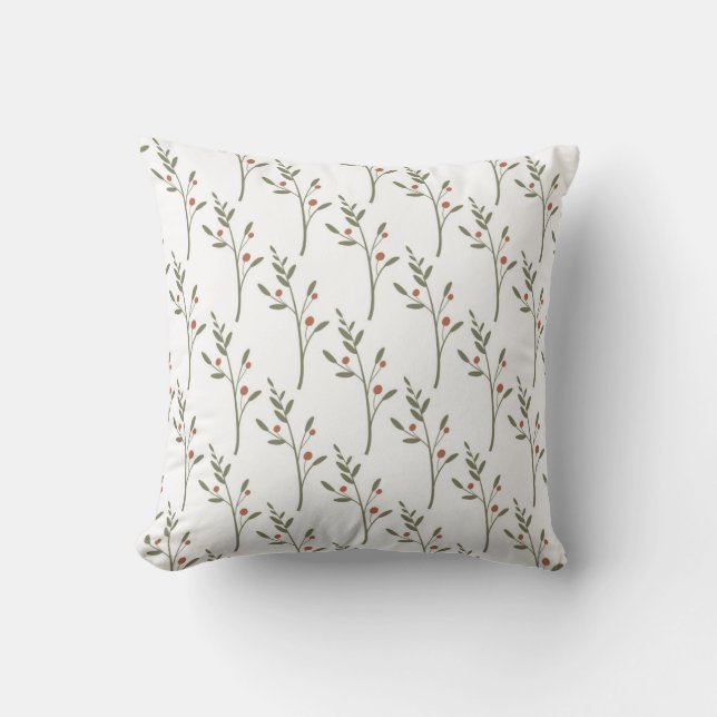 Almofada seamless botanical  simple pattern  with plants  (Frente)