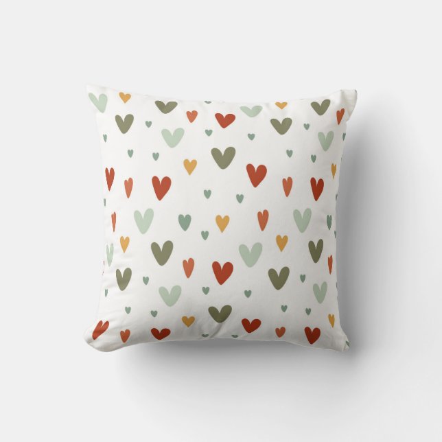 Almofada Seamless pattern colorful pastel hearts (Frente)