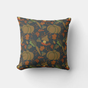 Almofada Seamless pattern Pumpkin & carrot dark background