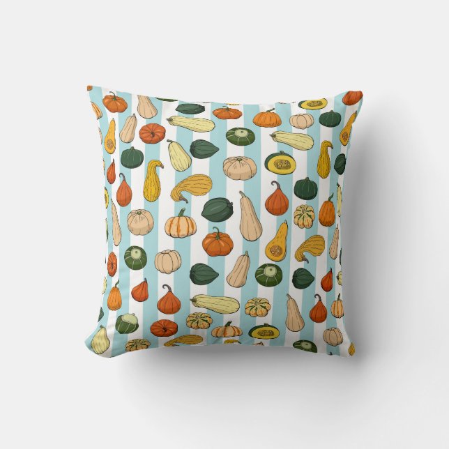 Almofada Seamless pattern with different hand drawn squashe (Frente)