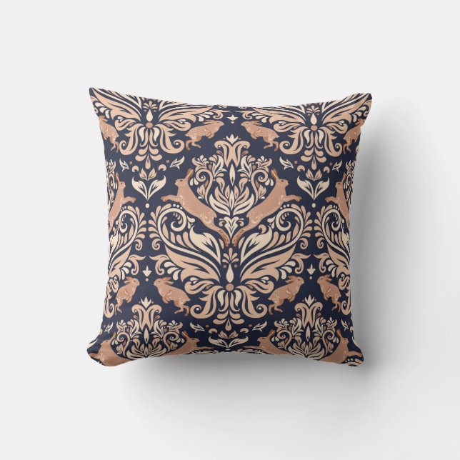 Almofada Seamless symmetrical pattern in the Damask style.  (Frente)