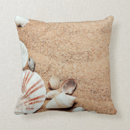 Almofada Seashells e travesseiro decorativo da areia
