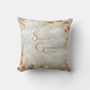 Almofada Seasons saúda tipografia floral Natal
