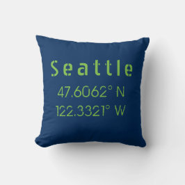 Almofada Seattle Longitude Latitude Team Cores