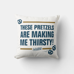 Almofada Seinfeld   Gráfico de Tipografia "Estes Pretzels"