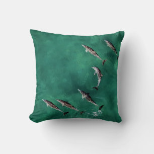 ALMOFADA SEIS GOLFINHOS NA ÁGUA CALMA