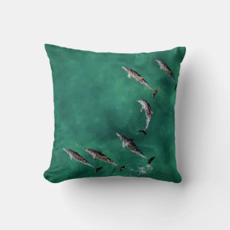ALMOFADA SEIS GOLFINHOS NA ÁGUA CALMA