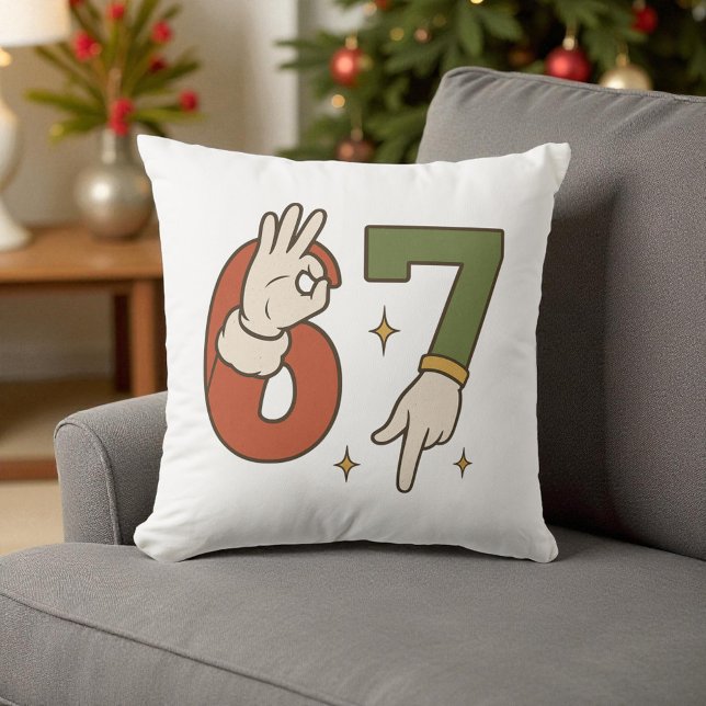 Almofada Seis Sete 67 6 7 Papai Noel Elfo Natal Meme (Criador carregado)