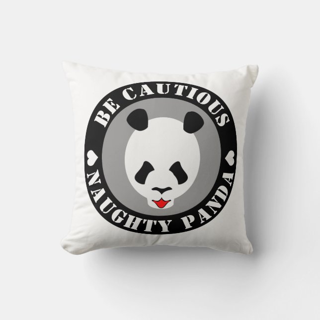 Almofada Seja cauteloso, Naught Panda (Frente)