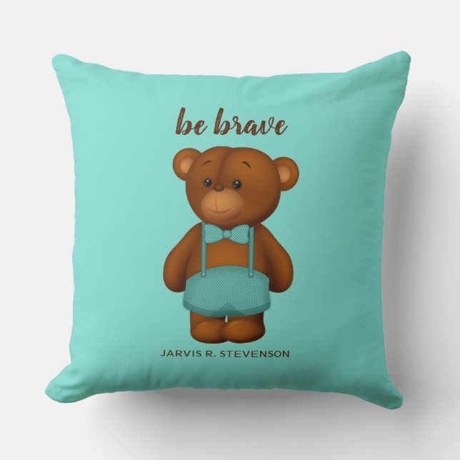 Almofada Seja corajoso | Travesseiro decorativo Bear Bear B (Frente)