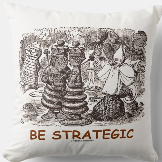 Almofada Seja Estratégico Através Do Vidro De Olhar (Wonderland advice throw pillow for any Wonderland fan!)