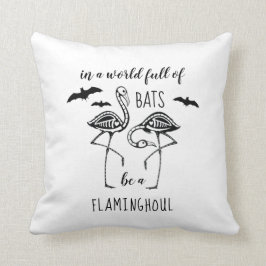 Almofada Seja Flaminghout Skeleton Flamingo Halloween