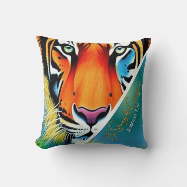 Almofada Seja forte e corajosa fé cristã (Frente)