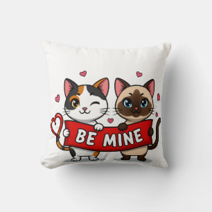 Almofada SEJA MEU Gatos do Dia dos Namorados   Gatinhos Fof