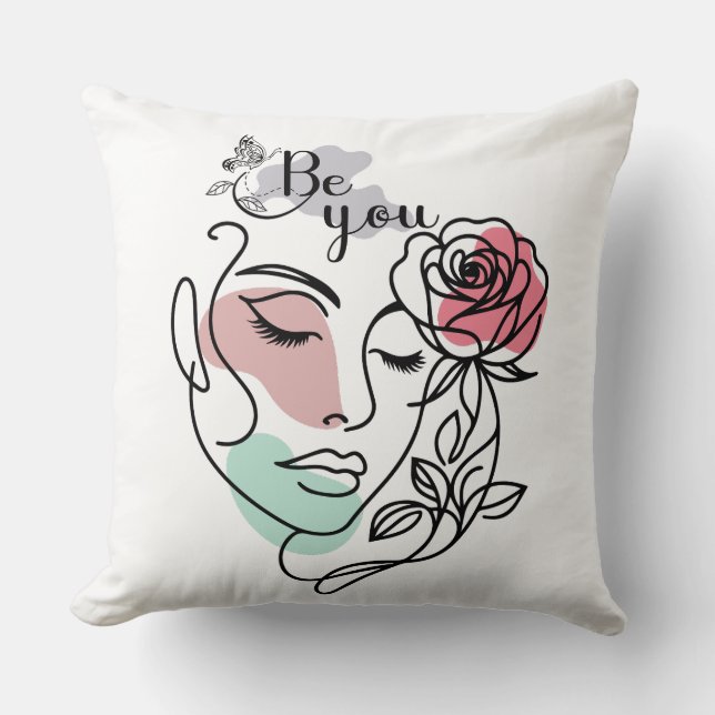 Almofada Seja Você A Encarar Arte A Mão (Frente)