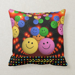 Almofada Sejam felizes emoticons personalizados