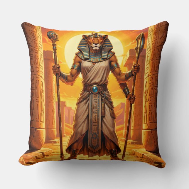 Almofada Sekhmet – Löwenköpfige Kriegsgöttin (Frente)