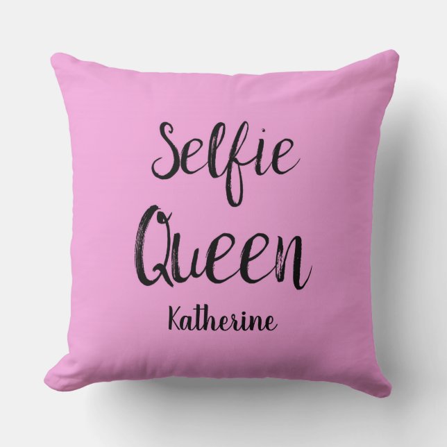 Almofada Selfie Queen Name Personalised Pink (Frente)