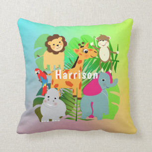 Almofada Selgle Safari Cute Animais Filhos Personalizados