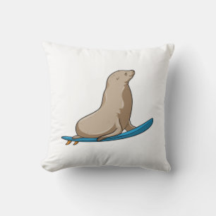 Almofada Selo como Surfer com Surfboard