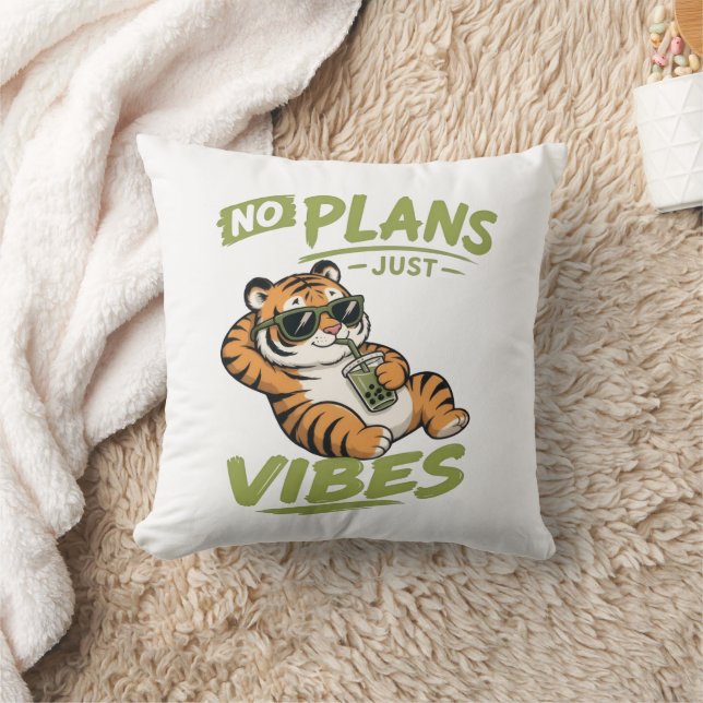 Almofada  Sem Planos Só Vibrações Tigre  (Cobertor)
