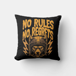 Almofada Sem Regras Não Lamenta - Gráfico de Wolf Biker