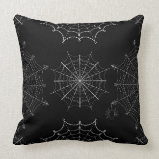 Almofada Semanas de Aranha do Dia das Bruxas Pretas e Branc