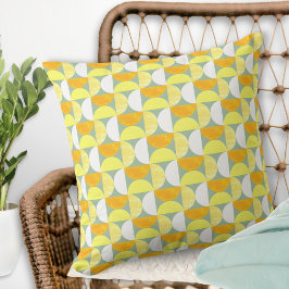 Almofada Semicírculos Brilhantes de Abstrato meio século Mo