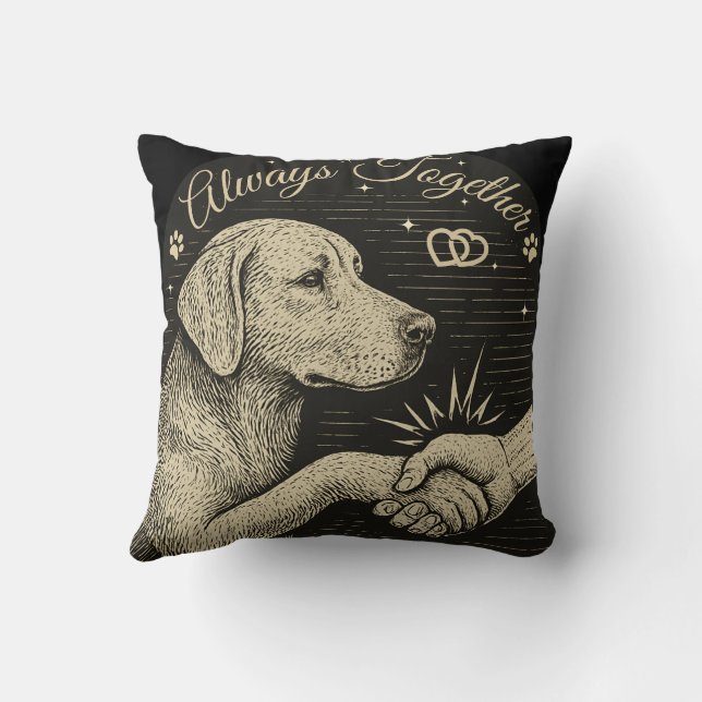 Almofada Sempre Juntos" Amizade de Cães Vintage (Verso)