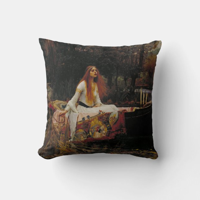 Almofada Senhora da pintura do Pre-Raphaelite do Shallot (Frente)