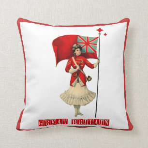 Almofada Senhora do vintage & bandeira britânica