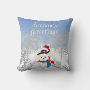 Almofada Senhoras saudam Pinguim e Azul Urso Polar