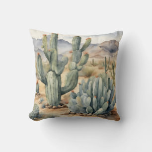 Almofada Sensação de Êxito Decoração Cactus Watercolor