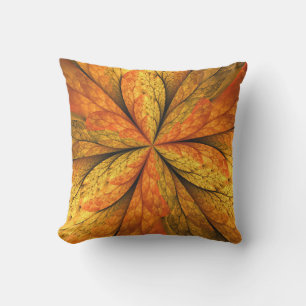 Almofada Sensação de outono, Flor Fractal Abstrato modern
