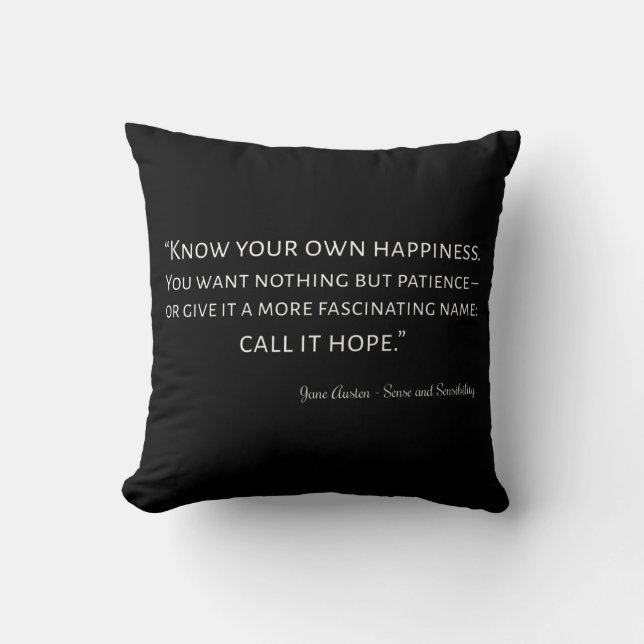 Almofada Sense And Sensibility Quote I (Frente)