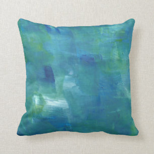 Almofada Sentimento Verde Azul abstrato.