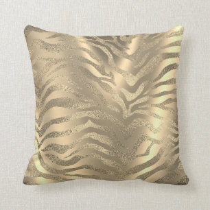 Almofada Sepia Glam Dourado africano da pele animal da