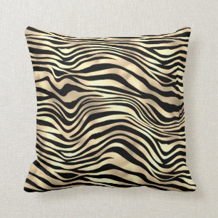 Almofada Sepia Glam Dourado africano da pele animal da