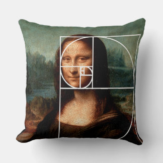 Almofada Sequência Fibonacci Leonardo da Vinci Mona Lisa