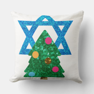 Almofada sequin christmukkah hanukkah