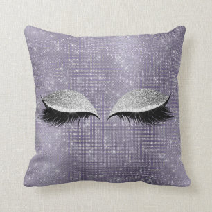 Almofada Sequin do roxo da composição do preto do brilho