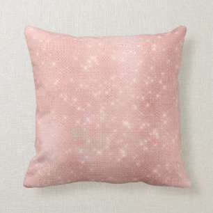 Almofada Sequin Sparkly metálico cor-de-rosa Dourado do