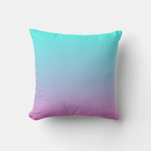 Almofada Sereia coloração gradiente rosa púrpura aqua ombre