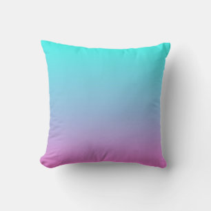 Almofada Sereia coloração gradiente rosa púrpura aqua ombre